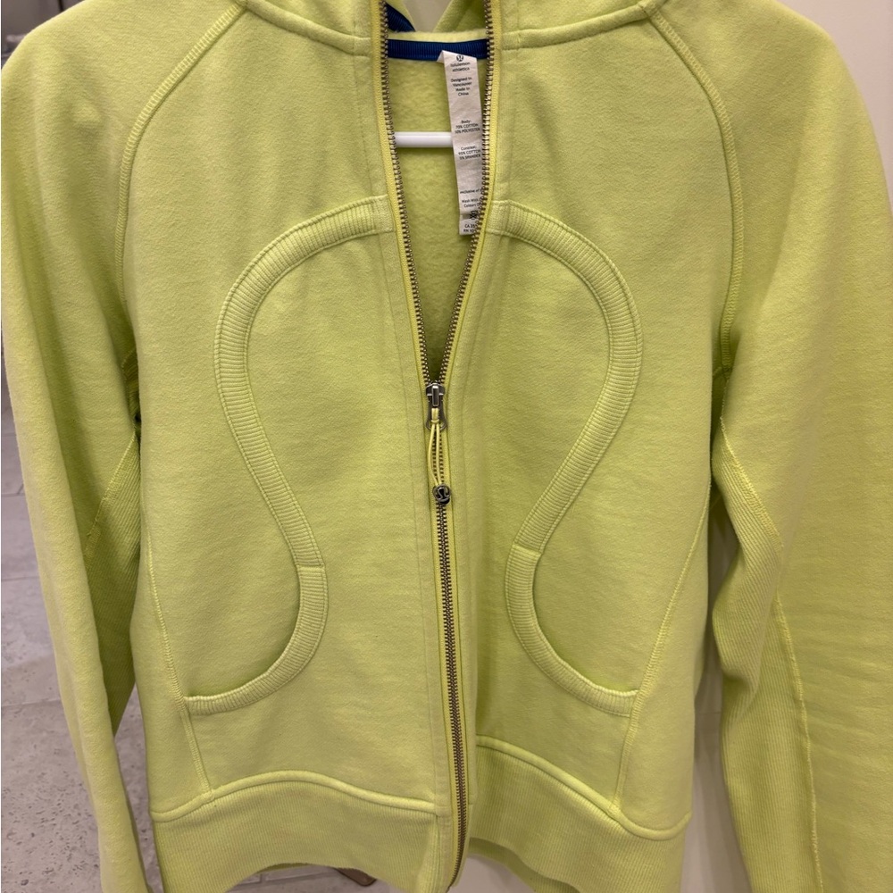 Yellow/lime lululemon scuba hoodie size 10